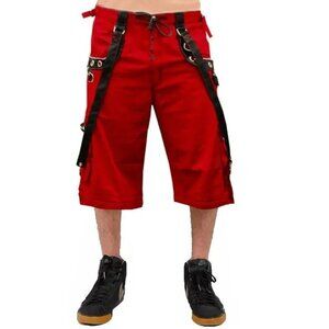 Gothic Men's Gothic Handmade Red Shorts Red Threads Black Straps Punk Rock USA